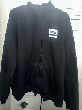 Puma Black Sweatshirt with White Logo Patch